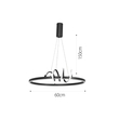 InLight Κρεμαστό φωτιστικό LED 44W 3CCT (by switch on base) σε μαύρο χρώμα D:60cm (6076-BL)