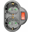 ELP34202 | ΑΝΤΑΠΤOΡΑΣ ΜΕ ΔΙΑΚ. SCHUKO → 2Θ SCHUKO max:3680W IP20 ΜΑΥΡΟ