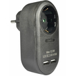 ELP37102 | ΑΝΤΑΠΤOΡΑΣ ΜΕ USB SCHUKO → 1Θ SCHUKO max:3680W IP20 ΜΑΥΡΟ