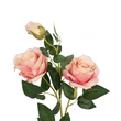 GloboStar® Artificial Garden PINK ROSE 20984 Διακοσμητικό Φυτό Ροζ Τριαντάφυλλα  Υ38cm