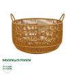 GloboStar® Artificial Garden COCOA 21495 Διακοσμητικό Πλεκτό Καλάθι - Κασπώ Γλάστρα - Flower Pot Μπεζ Φ30cm x Υ40cm