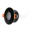 GloboStar® 60888 GASPAR Χωνευτό Στρόγγυλο Σποτ Οροφής για Λάμπα MR16/GU10 IP65 - Αλουμίνιο & Γυαλί - Φ8.5 x Υ4.2cm - Μαύρο & Διάφανο - 5 Χρόνια Εγγύηση