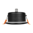 GloboStar® 60888 GASPAR Χωνευτό Στρόγγυλο Σποτ Οροφής για Λάμπα MR16/GU10 IP65 - Αλουμίνιο & Γυαλί - Φ8.5 x Υ4.2cm - Μαύρο & Διάφανο - 5 Χρόνια Εγγύηση