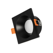 GloboStar® 60895 GASPAR Χωνευτό Τετράγωνο Σποτ Οροφής για Λάμπα MR16/GU10 IP65 - Αλουμίνιο & Γυαλί - Φ8.5 x Υ4.4cm - Μαύρο & Διάφανο - 5 Χρόνια Εγγύηση
