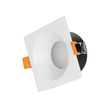 GloboStar® 60896 GASPAR Χωνευτό Τετράγωνο Σποτ Οροφής για Λάμπα MR16/GU10 IP65 - Αλουμίνιο & Γυαλί - Φ8.5 x Υ4.4cm - Λευκό & Διάφανο - 5 Χρόνια Εγγύηση
