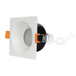 GloboStar® 60896 GASPAR Χωνευτό Τετράγωνο Σποτ Οροφής για Λάμπα MR16/GU10 IP65 - Αλουμίνιο & Γυαλί - Φ8.5 x Υ4.4cm - Λευκό & Διάφανο - 5 Χρόνια Εγγύηση