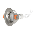 GloboStar® 61317 GASPAR Χωνευτό Στρόγγυλο Σποτ Οροφής για Λάμπα MR16/GU10 IP65 - Αλουμίνιο & Γυαλί - Φ8.5 x Υ3.5cm - Ασημί & Διάφανο - 5 Χρόνια Εγγύηση
