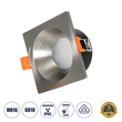 GloboStar® 61318 GASPAR Χωνευτό Τετράγωνο Σποτ Οροφής για Λάμπα MR16/GU10 IP65 - Αλουμίνιο & Γυαλί - Φ8.5 x Υ4.4cm - Ασημί & Διάφανο - 5 Χρόνια Εγγύηση