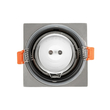 GloboStar® 61318 GASPAR Χωνευτό Τετράγωνο Σποτ Οροφής για Λάμπα MR16/GU10 IP65 - Αλουμίνιο & Γυαλί - Φ8.5 x Υ4.4cm - Ασημί & Διάφανο - 5 Χρόνια Εγγύηση