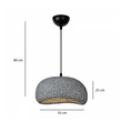 GloboStar® STONE 204-0122 Μοντέρνο Κρεμαστό Φωτιστικό Καμπάνα Μονόφωτο 1 x E27 IP20 Γκρι Πολυστερίνη με Γκρι Ρητίνη - Μ31.5 x Π35 x Υ26cm