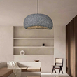 GloboStar® STONE 204-0122 Μοντέρνο Κρεμαστό Φωτιστικό Καμπάνα Μονόφωτο 1 x E27 IP20 Γκρι Πολυστερίνη με Γκρι Ρητίνη - Μ31.5 x Π35 x Υ26cm