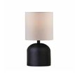 GloboStar® LOREN 204-0138 Μοντέρνο Eπιτραπέζιο Φωτιστικό Μονόφωτο 1 x E27 IP20 Μαύρο Μέταλλο με Μπεζ Ύφασμα - Μ15 x Π15 x Υ31cm