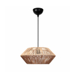 GloboStar® CASTRO 204-0164 Boho Κρεμαστό Φωτιστικό Kαπέλο Μονόφωτο 1 x E27 IP20 Μπεζ Σχοινί - Μ31 x Π31 x Υ26cm