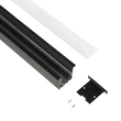 GLOBOSTAR® ALP-LINEAR RECESSA 61786-3M Χωνευτό Προφίλ Αλουμινίου με Λευκό Γαλακτερό Πατητό Κάλυμμα για Ταινίες LED IP20 - Μαύρο Ματ - Μ300 x Π3.5 x Υ4cm