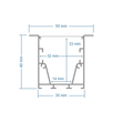 GLOBOSTAR® ALP-CORNER-IN90 RECESSA 61791 Χωνευτό Προφίλ Αλουμινίου Γωνία με Λευκό Γαλακτερό Πατητό Κάλυμμα για Ταινίες LED IP20 - Λευκό Ματ - Μ30 x Π3.5 x Υ4cm