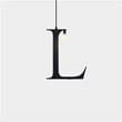 100151-L ALPHABET Μοντέρνο Κρεμαστό Φωτιστικό Οροφής Μονόφωτο 1xE27 Μαύρο Μεταλλικό Φιγούρα L Φ38 x Υ38cm