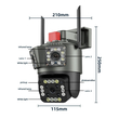 Κάμερα ασφαλείας IP - Triple - WiFi - V380 - 008005