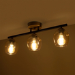 GLOBOSTAR® RADIUS 201-0122 Vintage Φωτιστικό Οροφής με Ντουί 3 x E27 AC 220-240V IP20 - Χρυσό, Μαύρο & Διάφανο- Μ60 x Π13 x Υ16cm
