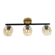 GLOBOSTAR® RADIUS 201-0122 Vintage Φωτιστικό Οροφής με Ντουί 3 x E27 AC 220-240V IP20 - Χρυσό, Μαύρο & Διάφανο- Μ60 x Π13 x Υ16cm