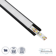 GLOBOSTAR® ALP-LINEAR CURBARIO 70804-1M Επιφανειακό Εύκαμπτο Προφίλ Αλουμινίου με Λευκό Γαλακτερό Πατητό Κάλυμμα για Ταινίες LED IP20 - Μαύρο - Μ100 x Π1.7 x Υ0.5cm
