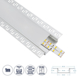 GLOBOSTAR® ALP-PLASTERIN GYPSO 70862-1M Χωνευτό Προφίλ Αλουμινίου Ειδικό για Γυψοσανίδα με Λευκό Γαλακτερό Πατητό Κάλυμμα για Ταινίες LED IP20 - Ασημί - Μ100 x Π8.8 x Υ2cm
