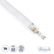 GLOBOSTAR® ALP-LINEAR CURBARIO 70863-1M Επιφανειακό Εύκαμπτο Προφίλ Αλουμινίου με Λευκό Γαλακτερό Πατητό Κάλυμμα για Ταινίες LED IP20 - Λευκό - Μ100 x Π1.7 x Υ0.5cm
