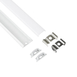 GLOBOSTAR® ALP-LINEAR CURBARIO 70863-1M Επιφανειακό Εύκαμπτο Προφίλ Αλουμινίου με Λευκό Γαλακτερό Πατητό Κάλυμμα για Ταινίες LED IP20 - Λευκό - Μ100 x Π1.7 x Υ0.5cm