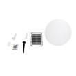 GLOBOSTAR® AQUAGLOW 71475 Μοντέρνο Φωτιστικό Κήπου Μπάλα με IR Ασύρματο Χειριστήριο LED 5W 400lm 360° DC 5V με USB-C με Ενσωματωμένο Φωτοβολταϊκό Panel 6V 1.5W & Επαναφορτιζόμενη Μπαταρία Li-ion 3.7V 3x18650 1800mAh Αδιάβροχο IP54 Πολύχρωμο RGBW Dimmable - Sanan SMD Chip - Γαλακτερό Λευκό - Μ35 x Π35 x Υ34cm - 2 Χρόνια Εγγύηση