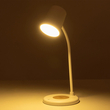 GLOBOSTAR® LUCORA 76555 Μοντέρνο Επιτραπέζιο Φωτιστικό Γραφείου με Ασύρματη Φόρτιση 10W 2A & 4W Bluetooth Ηχείο LED 3W 300lm 120° DC 5V με USB-C IP20 Ρυθμιζόμενο Λευκό CCT με Αφή 2700K/4500K/6000K Dimmable - Sanan SMD Chip - Λευκό - Μ12 x Π12 x Υ34cm - 2 Χρόνια Εγγύηση
