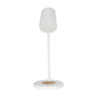 GLOBOSTAR® LUCORA 76555 Μοντέρνο Επιτραπέζιο Φωτιστικό Γραφείου με Ασύρματη Φόρτιση 10W 2A & 4W Bluetooth Ηχείο LED 3W 300lm 120° DC 5V με USB-C IP20 Ρυθμιζόμενο Λευκό CCT με Αφή 2700K/4500K/6000K Dimmable - Sanan SMD Chip - Λευκό - Μ12 x Π12 x Υ34cm - 2 Χρόνια Εγγύηση