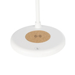 GLOBOSTAR® LUCORA 76555 Μοντέρνο Επιτραπέζιο Φωτιστικό Γραφείου με Ασύρματη Φόρτιση 10W 2A & 4W Bluetooth Ηχείο LED 3W 300lm 120° DC 5V με USB-C IP20 Ρυθμιζόμενο Λευκό CCT με Αφή 2700K/4500K/6000K Dimmable - Sanan SMD Chip - Λευκό - Μ12 x Π12 x Υ34cm - 2 Χρόνια Εγγύηση
