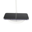 GLOBOSTAR® LUCORA 76555 Μοντέρνο Επιτραπέζιο Φωτιστικό Γραφείου με Ασύρματη Φόρτιση 10W 2A & 4W Bluetooth Ηχείο LED 3W 300lm 120° DC 5V με USB-C IP20 Ρυθμιζόμενο Λευκό CCT με Αφή 2700K/4500K/6000K Dimmable - Sanan SMD Chip - Λευκό - Μ12 x Π12 x Υ34cm - 2 Χρόνια Εγγύηση