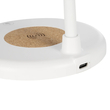 GLOBOSTAR® LUCORA 76555 Μοντέρνο Επιτραπέζιο Φωτιστικό Γραφείου με Ασύρματη Φόρτιση 10W 2A & 4W Bluetooth Ηχείο LED 3W 300lm 120° DC 5V με USB-C IP20 Ρυθμιζόμενο Λευκό CCT με Αφή 2700K/4500K/6000K Dimmable - Sanan SMD Chip - Λευκό - Μ12 x Π12 x Υ34cm - 2 Χρόνια Εγγύηση