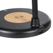 GLOBOSTAR® LUCORA 76556 Μοντέρνο Επιτραπέζιο Φωτιστικό Γραφείου με Ασύρματη Φόρτιση 10W 2A & 4W Bluetooth Ηχείο LED 3W 300lm 120° DC 5V με USB-C IP20 Ρυθμιζόμενο Λευκό CCT με Αφή 2700K/4500K/6000K Dimmable - Sanan SMD Chip - Μαύρο - Μ12 x Π12 x Υ34cm - 2 Χρόνια Εγγύηση
