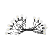 GLOBOSTAR® TWILIGHT 79667 Μοντέρνο Φωτιστικό Κήπου Γιρλάντα 7.7m με 15 Λάμπες & IR Ασύρματο Χειριστήριο LED 9W 810lm 360° DC 3.7V με Ενσωματωμένο Φωτοβολταϊκό Panel 5.5V 1.5W & Επαναφορτιζόμενη Μπαταρία Li-ion 3.7V 1x18650 2200mAh Αδιάβροχο IP65 Θερμό Λευκό 2700Κ Dimmable - Sanan SMD Chip - Μαύρο & Διάφανο - Μ770 x Π4 x Υ7cm - 2 Χρόνια Εγγύηση
