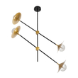 GloboStar® JOLIET 999-0044 Μοντέρνο Φωτιστικό Οροφής Πλέγμα Πολύφωτο 4 x G9 IP20 Μαύρο & Χρυσό Μέταλλο - Μ93 x Π20 x Υ106cm