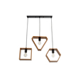 GLOBOSTAR® ELISE 999-0034 Μοντέρνο Κρεμαστό Φωτιστικό Οροφής με Ντουί 3 x E27 AC 220-240V IP20 - Καφέ & Μαύρο - Μ74 x Π9 x Υ40cm