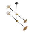 GloboStar® JOLIET 999-0044 Μοντέρνο Φωτιστικό Οροφής Πλέγμα Πολύφωτο 4 x G9 IP20 Μαύρο & Χρυσό Μέταλλο - Μ93 x Π20 x Υ106cm