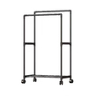 Τροχήλατη κρεμάστρα δαπέδου με ράφι παπουτσιών - YX9108-1 - 522770 - Black