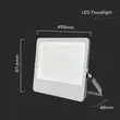 V-TAC - Faro Slim LED SMD Chip CREE 300W 135LM\/W Καλώδιο 1μ Μαύρο 4000K IP65 238256