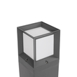 GLOBOSTAR® PALASO 90547 Φωτιστικό Κολωνάκι Κήπου με Ντουί 1 x E27 AC 220-240V Αδιάβροχο IP65 - Γκρι Ανθρακί - Μ20 x Π20 x Υ60.5cm
