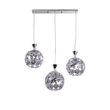 GLOBOSTAR® BOUQUET 01249 Μοντέρνο Κρεμαστό Φωτιστικό Οροφής με Ντουί 3 x E27 AC 220-240V IP20 - Ασημί & Μωβ - Μ66 x Π18 x Υ24cm