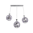 GLOBOSTAR® BOUQUET 01249 Μοντέρνο Κρεμαστό Φωτιστικό Οροφής με Ντουί 3 x E27 AC 220-240V IP20 - Ασημί & Μωβ - Μ66 x Π18 x Υ24cm