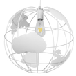 GLOBOSTAR® EARTH 01664 Vintage Κρεμαστό Φωτιστικό Οροφής με Ντουί 1 x E27 AC 220-240V IP20 - Λευκό - Μ40 x Π40 x Y40cm