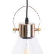 GLOBOSTAR® JAVER 00935 Vintage Κρεμαστό Φωτιστικό Οροφής με Ντουί 1 x E27 AC 220-240V IP20 - Διάφανο & Ροζ Χρυσό - Μ19 x Π19 x Υ25cm