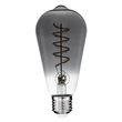 GLOBOSTAR® PEAR 99145 Λάμπα E27 ST64 LED 4W 280lm 360° AC 220-240V IP20 Θερμό Λευκό 2700K Dimmable - Soft S Spiral Filament Chip - Μαύρο Φιμέ - Μ6.4 x Π6.4 x Υ14cm - 3 Χρόνια Εγγύηση