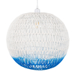 GLOBOSTAR® SANTOR 00729 Boho Κρεμαστό Φωτιστικό Οροφής με Ντουί 1 x E27 AC 220-240V IP20 - Λευκό & Μπλε - Μ50 x Π50 x Y50cm