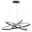 GLOBOSTAR® DIAMOND TRIO 61140-DECO Μοντέρνο Κρεμαστό Φωτιστικό Οροφής LED 150W 18379lm 360° AC 220-240V IP20 Ρυθμιζόμενο Λευκό CCT με Χειριστήριο από 2700K έως 6000K Dimmable - Lumileds SMD Chip - Μαύρο Ματ - Μ100 x Π100 x Υ100cm - 3 Χρόνια Εγγύηση