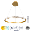 GLOBOSTAR® DIAMOND 61131 Μοντέρνο Κρεμαστό Φωτιστικό Οροφής LED 45W 5230lm 360° AC 220-240V IP20 Ρυθμιζόμενο Λευκό CCT με Χειριστήριο από 2700K έως 6000K Dimmable - Lumileds SMD Chip - Χρυσό Βούρτσας - Μ60 x Π60 x Υ3cm - 3 Χρόνια Εγγύηση