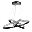 GLOBOSTAR® DIAMOND TRIO 61136 Μοντέρνο Κρεμαστό Φωτιστικό Οροφής LED 100W 12123lm 360° AC 220-240V IP20 Ρυθμιζόμενο Λευκό CCT με Χειριστήριο από 2700K έως 6000K Dimmable - Lumileds SMD Chip - Μαυρό Ματ - Μ60 x Π60 x Υ60cm - 3 Χρόνια Εγγύηση